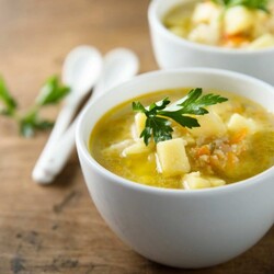 Суп с курицей, булгуром и картошкой