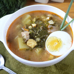 Зелёный борщ с щавелем и яйцом - очень простой пошаговый рецепт с фото