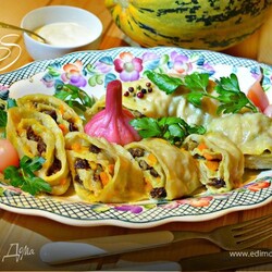 Ханум с тыквой и бараниной, пошаговый рецепт на 2456 ккал, фото, ингредиенты - ВикторияS