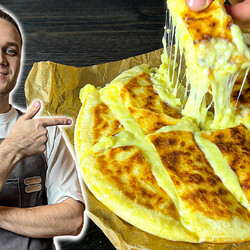 Сырно-картофельный хлеб-лепешка, запеченный на сковороде | Без духовки, без дрожжей, без яиц