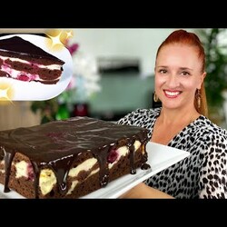 Быстрый Шоколадный Торт пирог МРАМОРНЫЙ с творогом Вкусно и красиво Люда Изи Кук торт chocolate cake