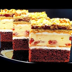 Сирник Катеринка. Сирний Пляцок з вишнями і горіхами. Торт з вишнями і горіхами.