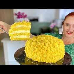 Торт МИМОЗА нежный торт на праздник праздничная выпечка ЛюдаИзиКук праздничный торт на день рождения