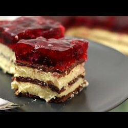 sernik gotowany z owocami i galaretką