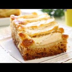 НЕОБЫЧНЫЙ- ОБЫЧНЫЙ ПИРОГ  К ЧАЮ - Манник на молоке  с яблоками