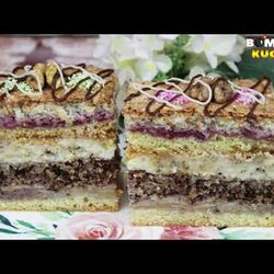 SŁODKA REWELACJA - PRZEPIS NA CIASTO ORZECHOWO KOKOSOWE  Z PYSZNĄ MASA BUDYNIOWĄ ORAZ JABŁKAMI.