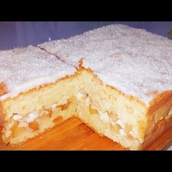 Все смешали и в духовку Яблочный йогуртовый Пирог с заливкой