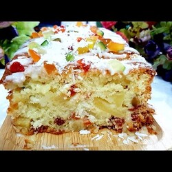 кекс с цукатами и кокосом