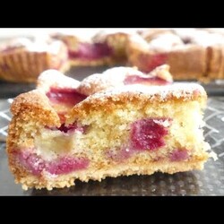 Такой сливовый пирог вы еще не готовили! Много слив и две основы песочная и бисквитная!