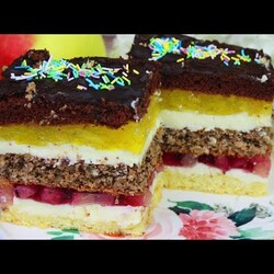 ŚWIĄTECZNE CIASTO Z MASĄ JABŁKOWĄ, ANANASEM ORZECHAMI I BUDYNIOWYM KREMEM - PRZEPIS KROK PO KROKU