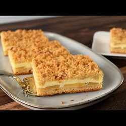 Творожный яблочный пирог со штрейзелем