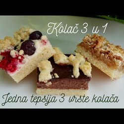 KOLAČ 3 U 1, JEDNA TEPSIJA 3 VRSTE KOLAČA, NEŠTO FANTASTIČNO