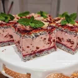 Wiśniowa pianka na makowym biszkopcie ,koniecznie wypróbuj ten przepis, jest pyszne ! #ciasto #mak