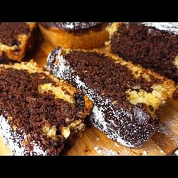 мраморный кекс на минералке без яиц