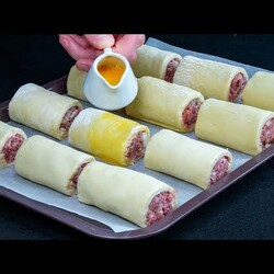 It SAVES my time! AN APPETIZER made of pastry dough and minced meat