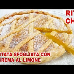 пирог из слоёного теста с лимонным пудингом