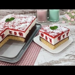 Нереально вкусный быстрый КЛУБНИЧНЫЙ Торт! Тает во рту! Без желатина, ручным миксером!