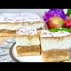 ЯБЛУЧНИЙ ПИРІГ. Яблучний пляцок на пісочному тісті з суфле