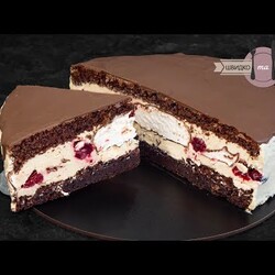 Торт з ЗЕФІРОМ, ВИШНЯМИ та кавовим кремом!