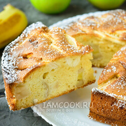 Пирог с бананом и яблоком — рецепт с фото