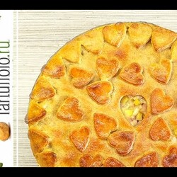 Пирог с курицей и картошкой на Творожном тесте