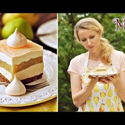 Ciasto z Gruszkami i Kremem Waniliowym „Gruszkowe Słoneczko” – PRZEPIS – Mała Cukierenka