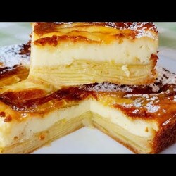 яблочный пирог с творожным кремом