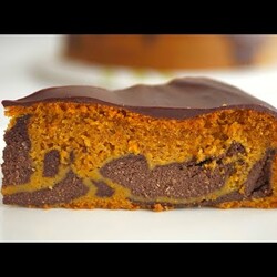 Пирог "Двухцветный" с творогом и тыквой