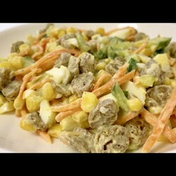 ОБАЛДЕННЫЙ САЛАТ БЕЗ СЫРА И МЯСА. ЭТОТ САЛАТ СМЕТУТ СО СТОЛА ПЕРВЫМ. БЫСТРЫЙ САЛАТ