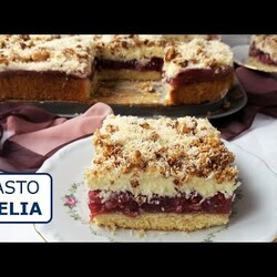 OFELIA Ciasto z wiśniami i budyniem | Ciasto z kisielem i wiśniami z kompotu | Biszkopt z budyniem