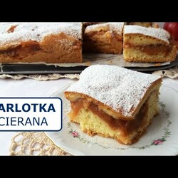 Szarlotka ucierana | Jabłecznik ucierany z musem jabłkowym ze słoika, na dużą blachę - jak u babci