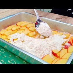 насыпной яблочный пирог с заливкой