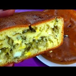 Быстрый пирог с солеными огурцами съели за 5 минут   Пирог вкусный, сытный и бюджетный