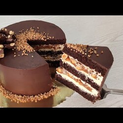 популярный ШОКОЛАДНЫЙ торт NUTS с КАРАМЕЛЬЮ и ОРЕХАМИ! Очень вкусный! Ручным миксером!