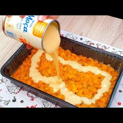 фруктовый пирог со сгущёнкой