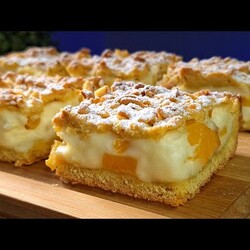 пирог с пудингом и фруктами