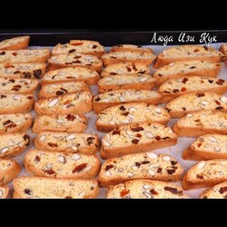 Без масла ИТАЛЬЯНСКОЕ ПЕЧЕНЬЕ с орехами и изюмом бискотти кантуччи Люда Изи Кук печенье выпечка
