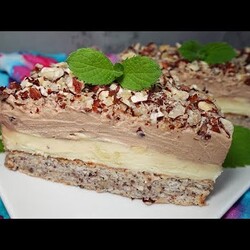 MONTE - PYSZNE CIASTO CZEKOLADOWE Z BUDYNIEM I ORZECHAMI - PRZEPIS