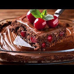 Овсяно-банановый пирог с вишнями