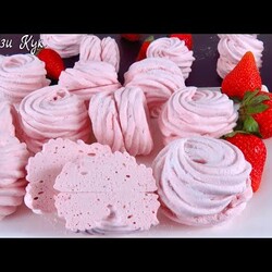 ЗЕФИР КЛУБНИЧНЫЙ без термометра и уваривания пюре ручным миксером Люда Изи Кук зефир 100 %