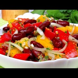 Вкуснейший САЛАТ С Фасолью. Простой и Вкусный Салат ЗА 10 Минут! Салат С Консервированной Фасолью