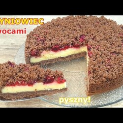 Przepyszne kruche ciasto z wiśniami i budyniem