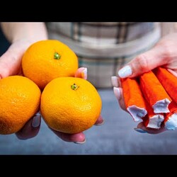 Гости все время подкладывали этот САЛАТ в тарелки, а РЕЦЕПТ прост! Салат с мандаринами и крабовыми..