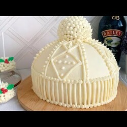 Торт "Зимняя шапка" Декор без насадок, просто и красиво!