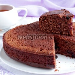 Творожно-шоколадный бисквит со смородиной