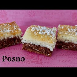 DVOBOJNI POSNI KOLAČ S KOKOSOM (VEGAN COOCNUT CAKE)