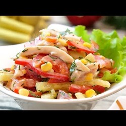 Салат с пикантной заправкой "Парижель"! Быстрый и легкий салат на праздничный стол за 10 минут!