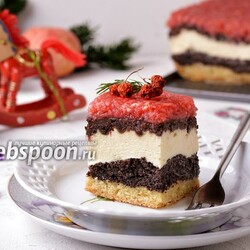 Пляцок с творогом и желе