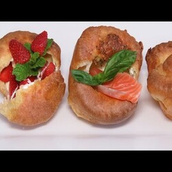 ВЫПРЫГИВАЮЩИЕ БЛИННЫЕ БУЛОЧКИ ПОПОВЕРЫ с начинкой - POPOVERS RECIPE / YORKSHIRE PUDDING