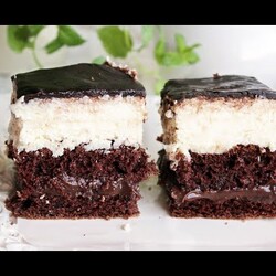 CIASTO BOUNTY  PRZEŁOŻONE KREMEM Z NUTELLI #ciasto #cake #kokos #bounty